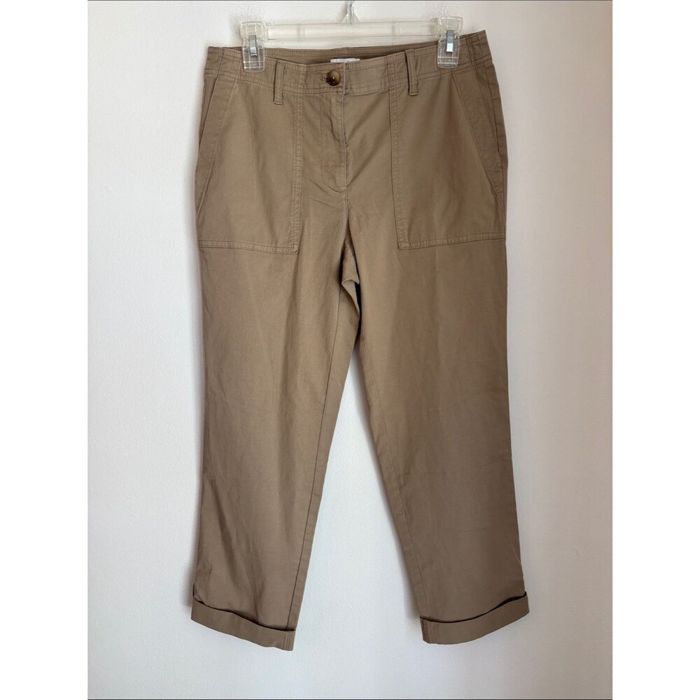 J. Jill women’s Casual Straight-Leg Chino cropped Pants Tan khaki 6 NWT casual
